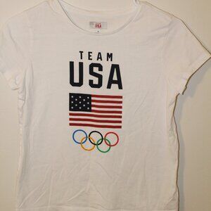 Team USA Olympics Girls White Shirt Size XL